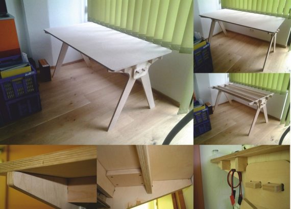 Plywood Computer Table CNC Router Laser Plans CDR File