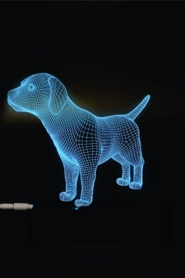 Puppy Illusion Lamp CNC Engraving File Free