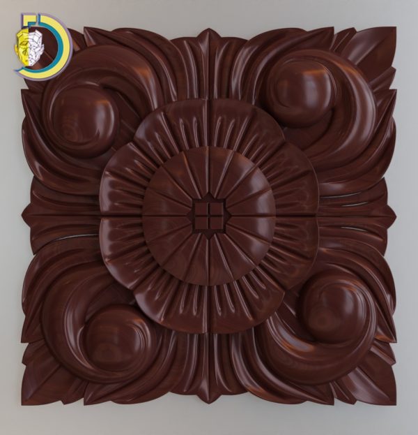 Rosette Wood Carving 03 STL Model For CNC Router