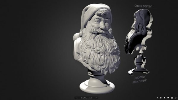 Santa Claus Head Christmas 3d Model