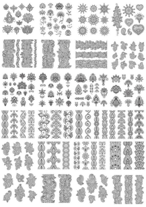 Set of decorative elements vector file free 4