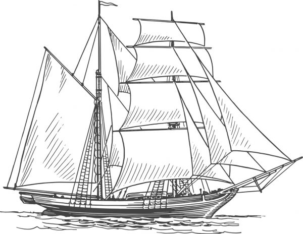 Ship Sketch Vector File Free