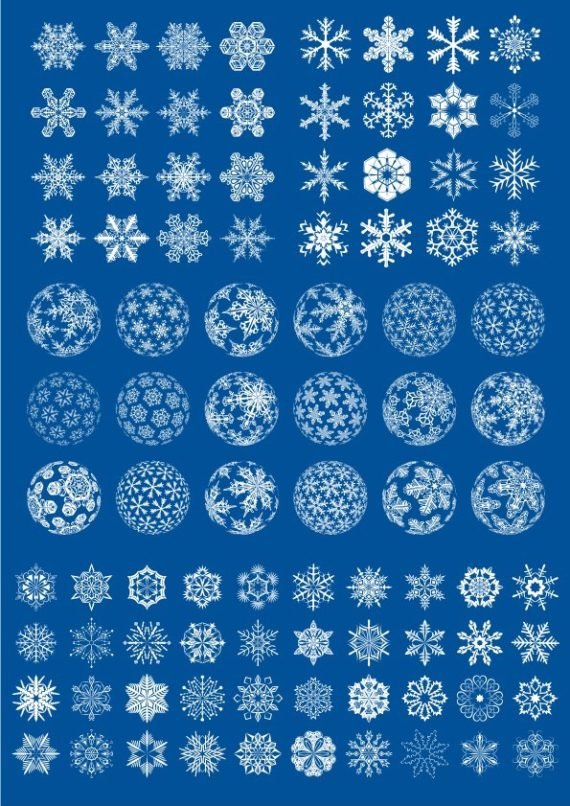Snowflake Vector Shape Set Free Vector
