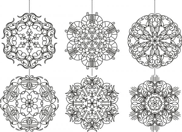 Snowflakes Set Free Vector