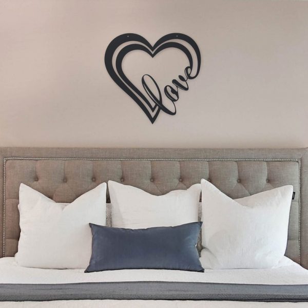 Steel Heart Of Love Metal Farmhouse Sign Wall Decor Valentines Day Gift