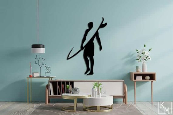 Surf Man Metal Wall Art, Metal Wall Sign, Living Room Decor