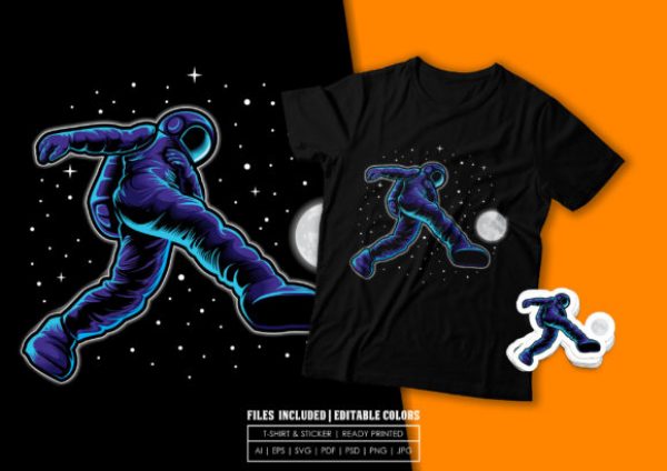 T-shirt Design - Astro Soccer in Space