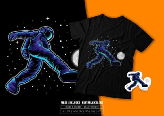 T-shirt Design - Astro Soccer in Space