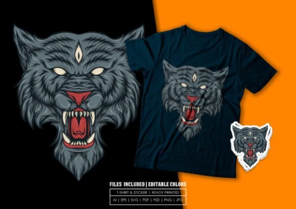 T-shirt Design - Fantasy Wolf