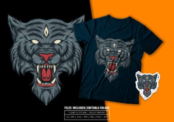 T-shirt Design - Fantasy Wolf