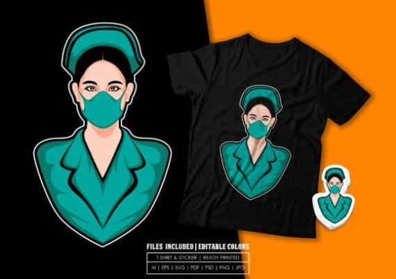 T-shirt Design - Nurse Illustration