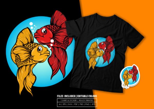 Apparel Vector T-shirt Design with Tiger, Vector T-Shirt Designs, Ai Eps