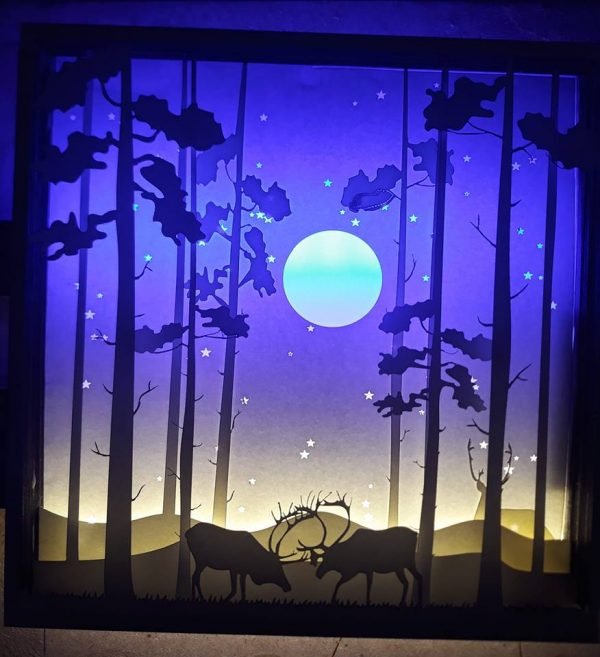 The Reindeer in the middle of the night Lightbox Template File Free