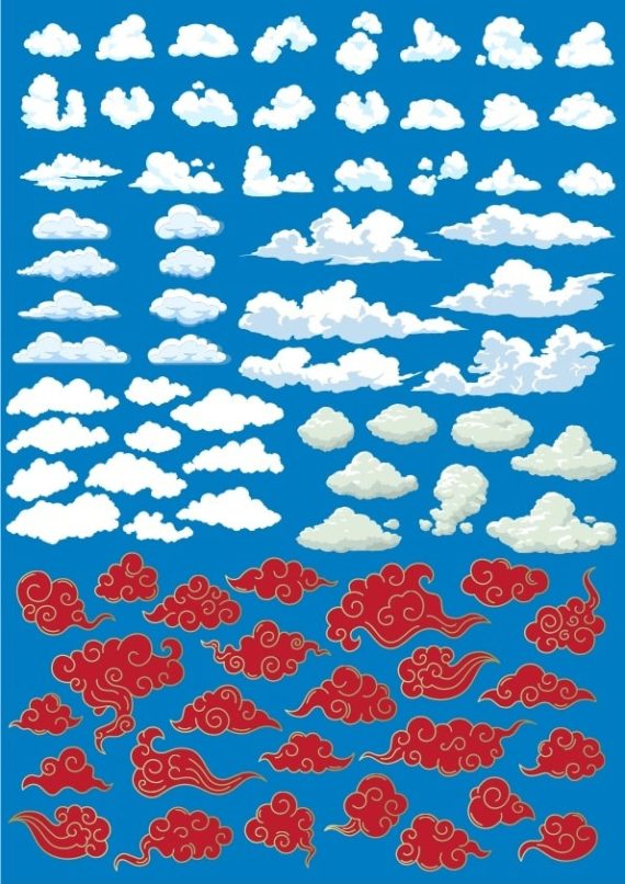 The clouds Set Vector CDR File