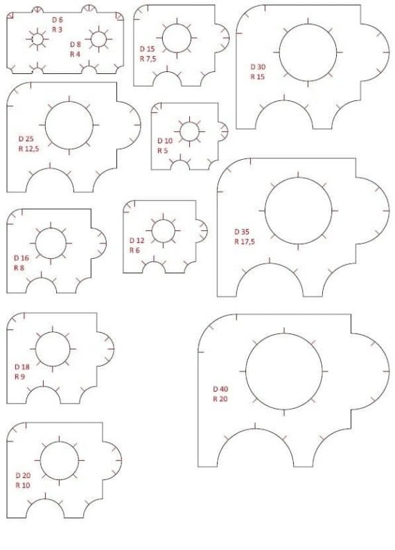 The radius and stencil Leather Craft Pattern PDF File