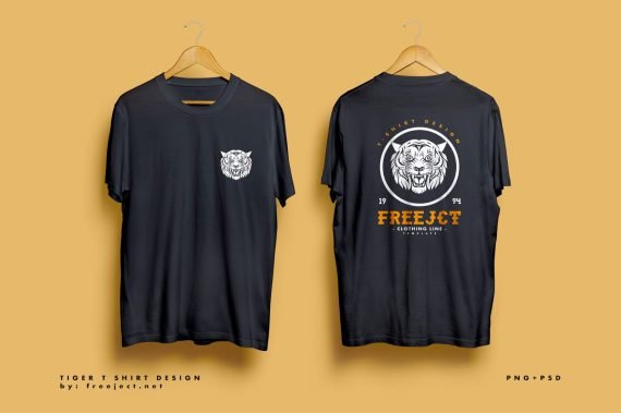 Tiger Badge Retro Design - Free Download T-Shirt Design Template - PSD File