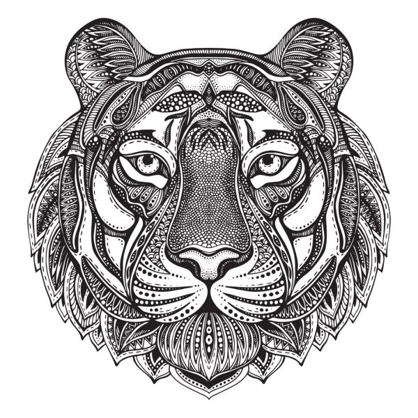 Tiger Head Mandala Laser Engraving Free Vector Art