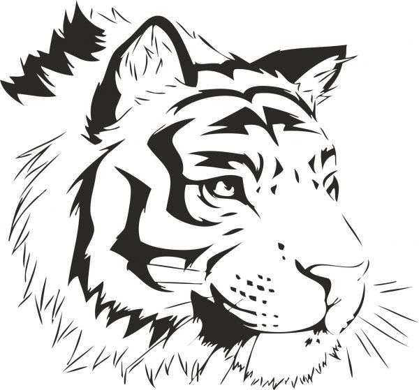 Tiger Stencil Sticker CDR File