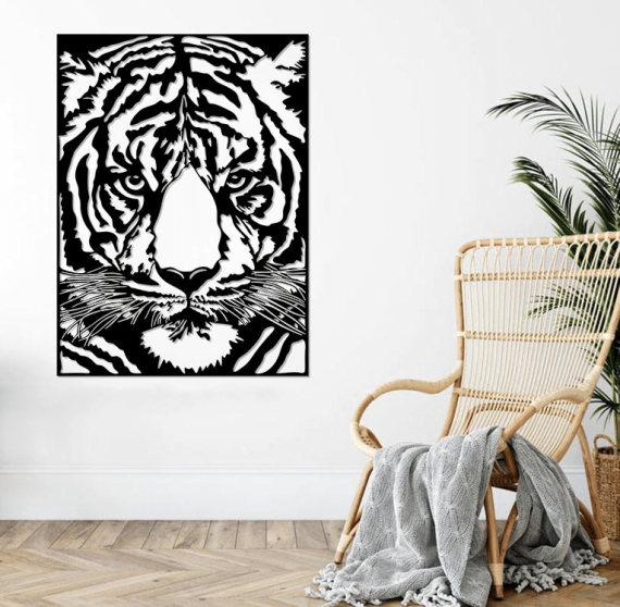 Tiger on Wall CDR Vector File