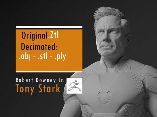 Tony Stark Ironman Bust W Zbrush