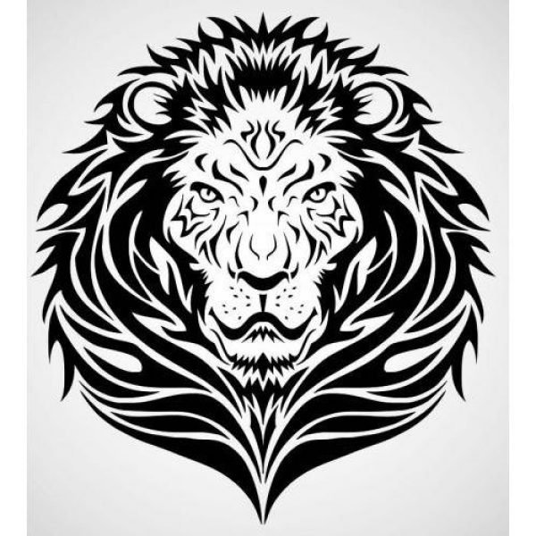 Tribal lion face free vector file
