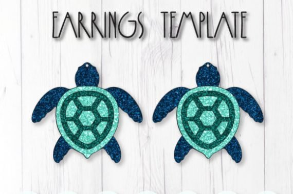 Turtle Earrings Template Cut & Print File