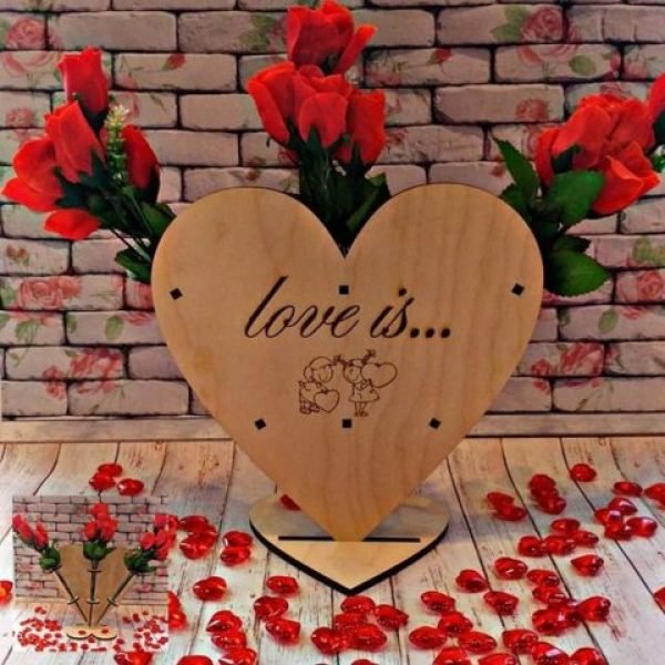 Valentine Day Gift Heart Shape Rose Stand
