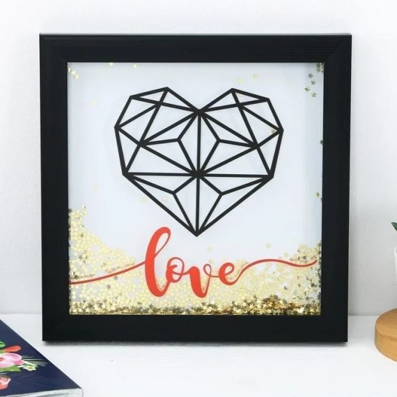 Valentine Day Gift Heart Wall Art Laser Cut CNC Template CDR File