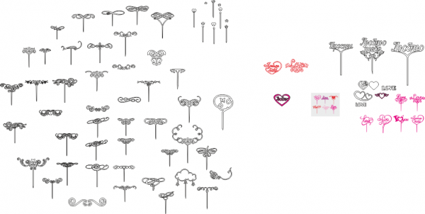 Valentine Toppers Vector Pack Free Vector
