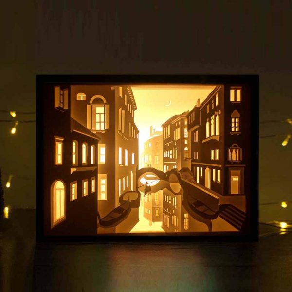 Venice Night View Lightbox Lamp Template Free - Dezin.info