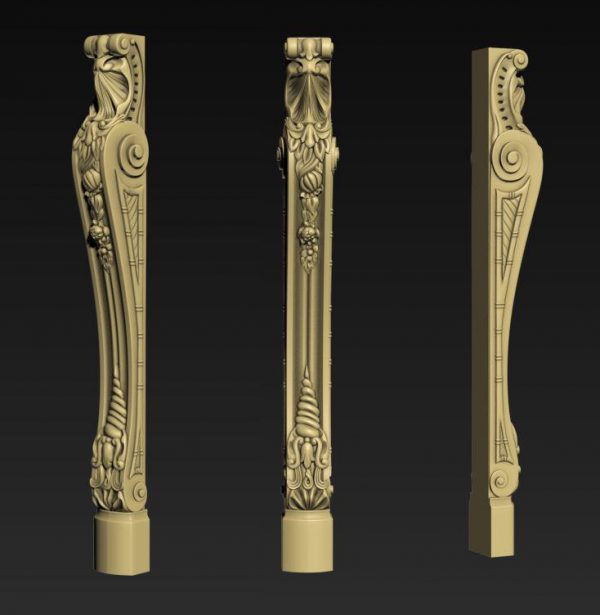 WOODEN LEG STL FOR ROUTER, ARTCAM AND ASPIRE FREE ART 3D MODEL DOWNLOAD FOR CNC
