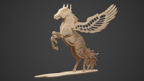 WOODEN MULTILAYER STANDING HORSE CNC CUTTING FILE FREE