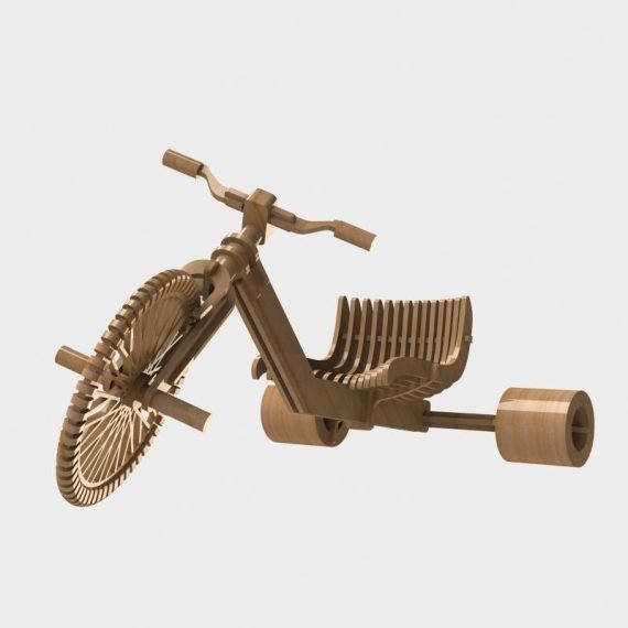 WOODEN TRICYCLE CNC LASER CUTTING CDR DXF FILE FREE