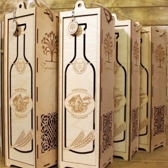 WOODEN WINE BOX CNC LASER CUTTING CDR DXF FILE FREE