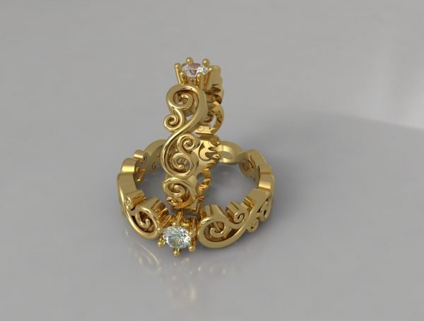 Wedding Ring, Jewellery 3D Model, Women's Ring model stl file for 3D printing 30