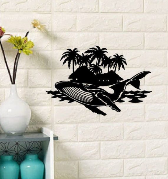 Whale Wall Decor CDR Free Vector