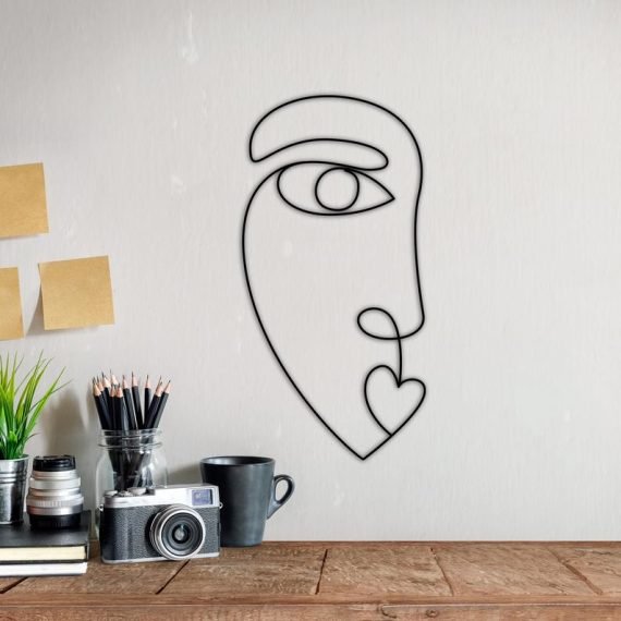 Wire Art Face Picasso Style Wall Mounted Decor Free Vector