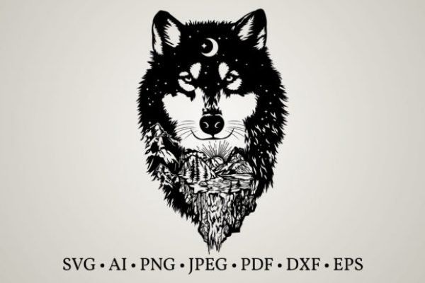 Wolf Clipart SVG Ai PDF DXF EPS Vector File