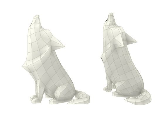 Wolf Low Poly Papercraft Template