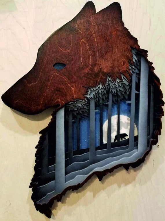 Wolf Wooden Wall Art