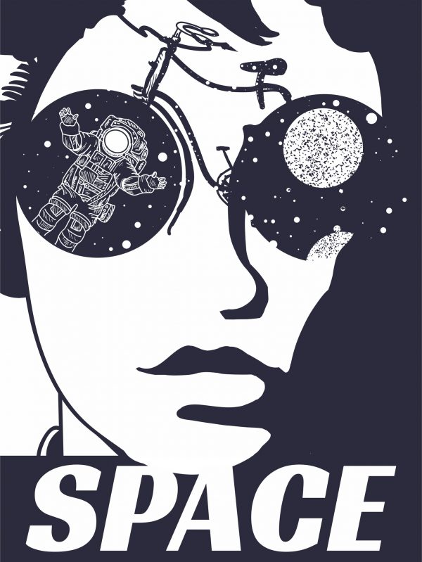 Woman Face Space Print CDR File
