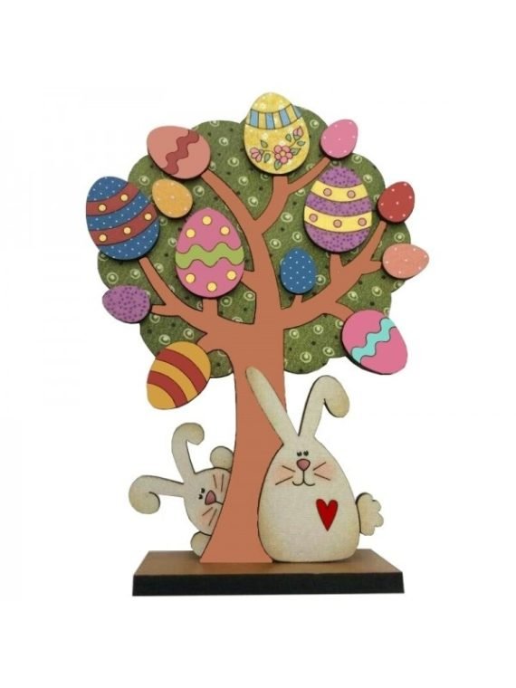 Wooden Easter Egg Tree Laser Cutting CNC File Free