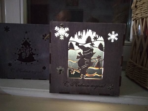 Wooden Gift Box Snowman Laser Cut Gift Idea Template CDR File