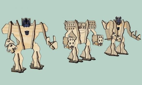 Wooden Robot Drawings in DXF format