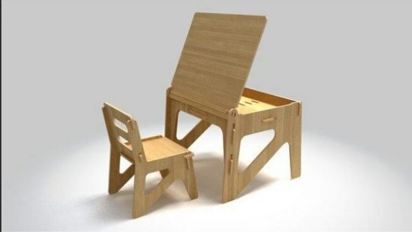 Wooden chair And Table for kids Cnc File Free