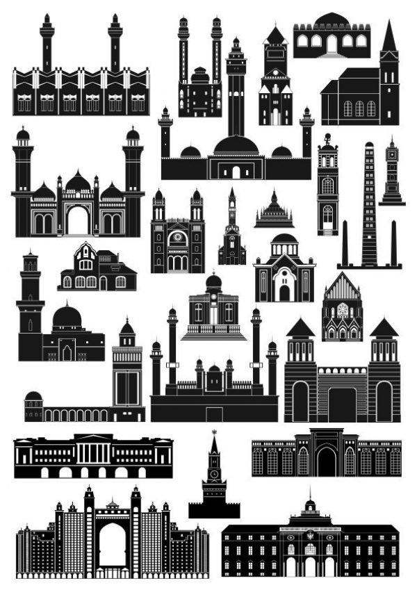 World Famous Architecture Building Free Vector