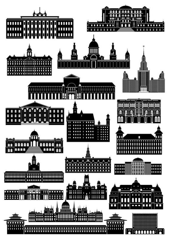 World Famous Architecture Free Vector