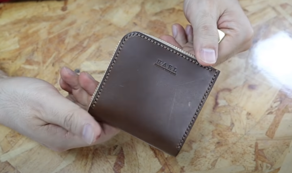 Zip Curved Wallet Leather Craft PDF, Leather Craft Pattern