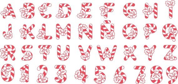 candy alphabet set Vector File free