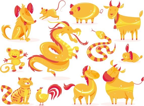 chinese zodiac vector set